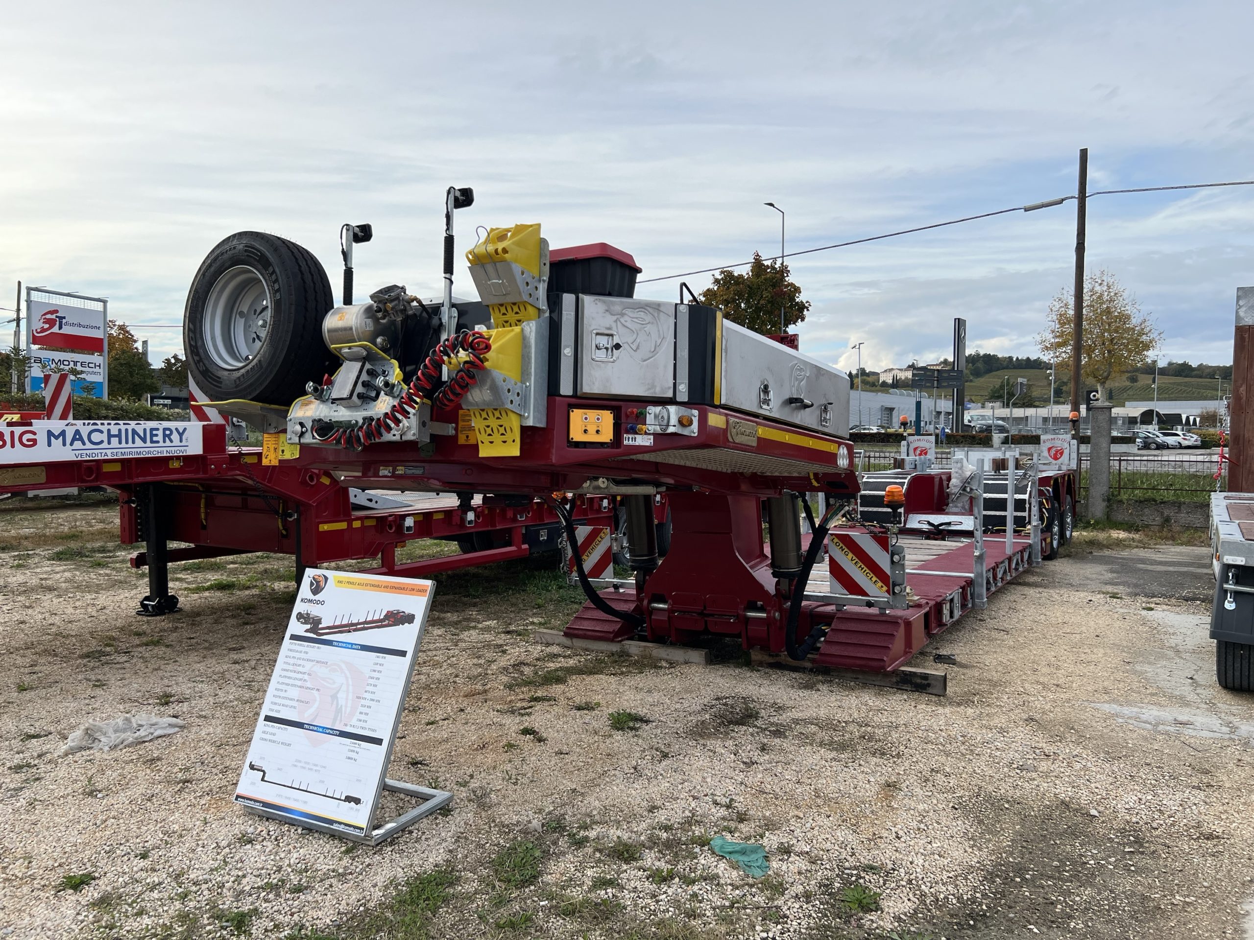 Semirimorchio culla allungabile appendice